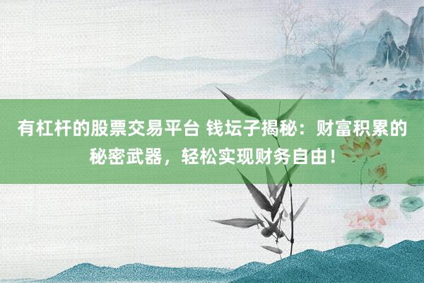 有杠杆的股票交易平台 钱坛子揭秘：财富积累的秘密武器，轻松实现财务自由！