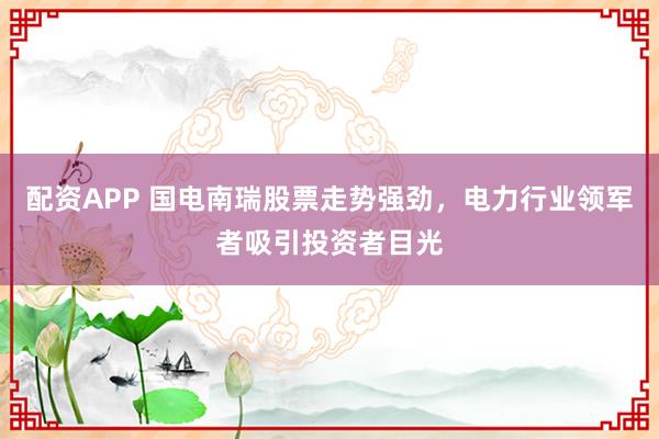 配资APP 国电南瑞股票走势强劲，电力行业领军者吸引投资者目光