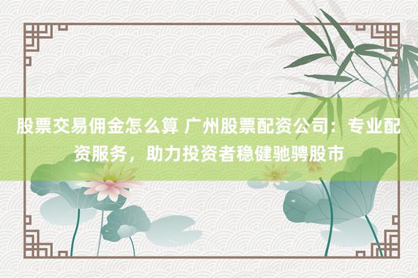 股票交易佣金怎么算 广州股票配资公司：专业配资服务，助力投资者稳健驰骋股市