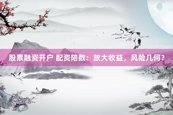 股票融资开户 配资陪数：放大收益，风险几何？