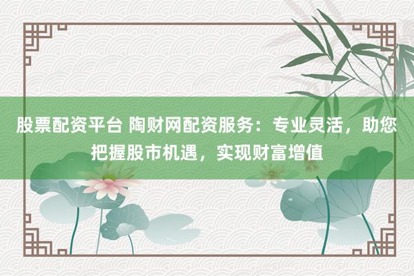 股票配资平台 陶财网配资服务：专业灵活，助您把握股市机遇，实现财富增值