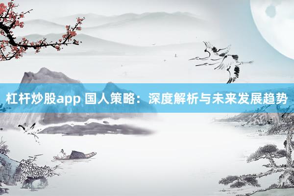 杠杆炒股app 国人策略：深度解析与未来发展趋势