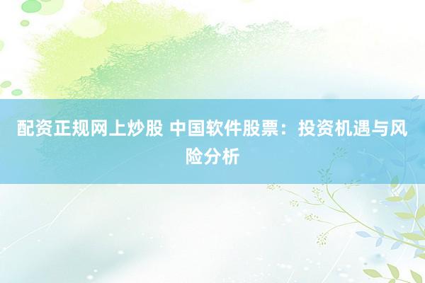 配资正规网上炒股 中国软件股票：投资机遇与风险分析