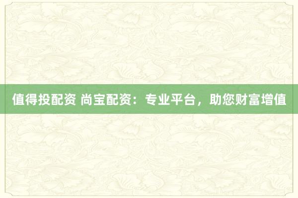 值得投配资 尚宝配资：专业平台，助您财富增值