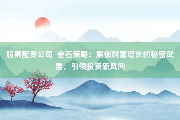 股票配资公司 金石策略:解锁财富增长的秘密武器,引领投资新风向