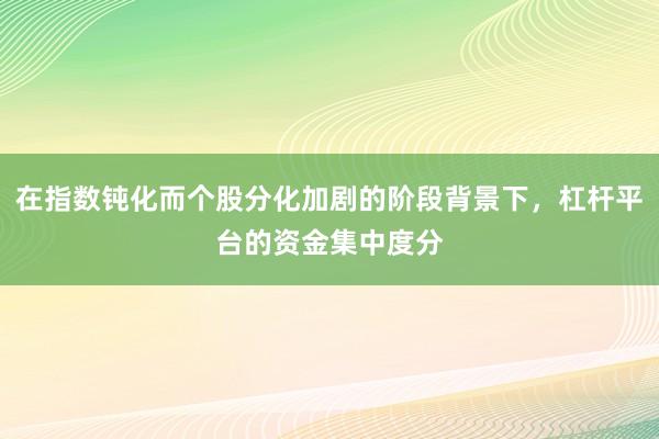 在指数钝化而个股分化加剧的阶段背景下，杠杆平台的资金集中度分