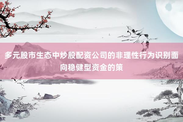 多元股市生态中炒股配资公司的非理性行为识别面向稳健型资金的策