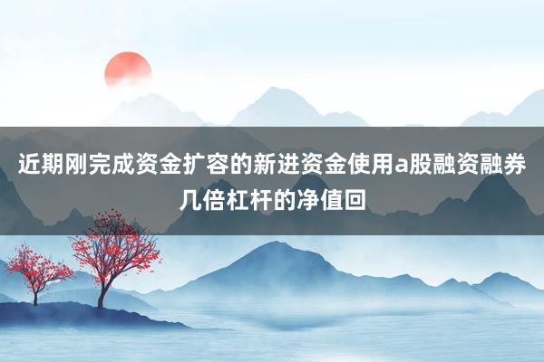 近期刚完成资金扩容的新进资金使用a股融资融券几倍杠杆的净值回